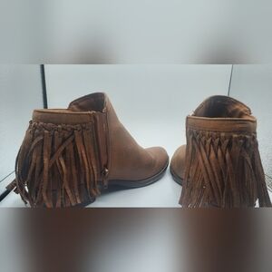 Sugar Brown Fringe Ankle Booties